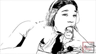 Blonde bombshell Nina Rivera blows brains out with some sick sucking s***s... comic book fantasy