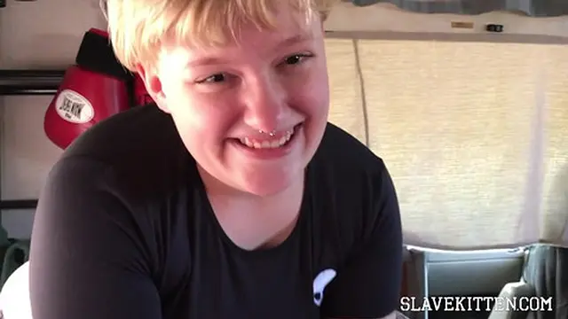 hunk’s FTM Trans teen (18) plays with new toy and gets blowjob in RV