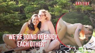 Two babes score in the great outdoors, hot lesbian action all around, get yours now!