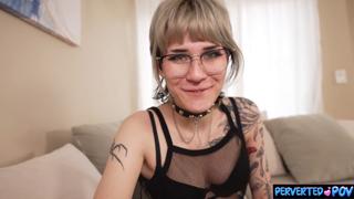 Fucks her brains out, a hot goth student, getting pounded by a tutor