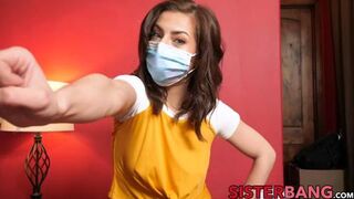 Masked Seductress Unleashes Her Mouth on Stepbro's Rod