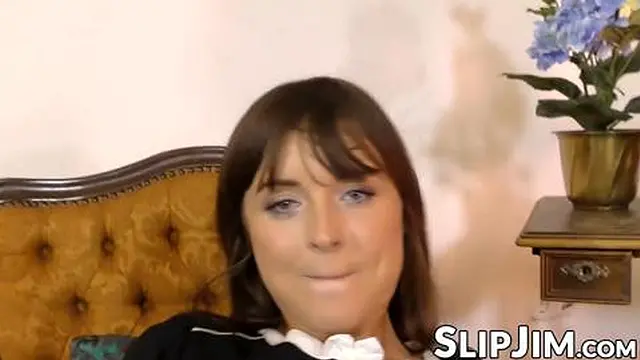 Pretty teen in stockings pleasures and rides a mature guy