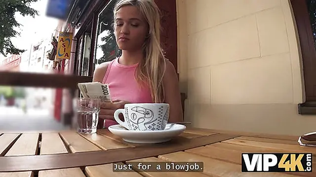 VIP4K  Blondie enjoys private🤫 moments in a public restroom