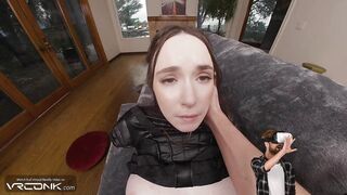 VR Conk: Horny Katniss Everdeen From The Hunger Games Sucks Deepthroat in Cosplay Parody pt.2