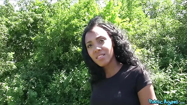 Public Agent - I ride a hot Ebony Babe with a tiny waist and a huge black ass🍑