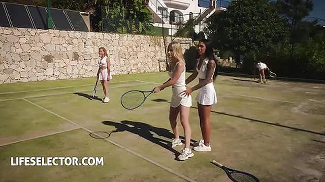 Three hot babes dive into a wild, explicit threeway with intense passion and raw desire