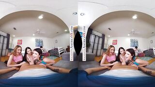 Super sizzling cutties Alex Coal, Kenzie Madison, & Michele James want to share your hard dick
