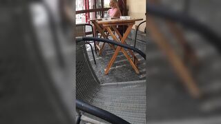 Blondie had fun in a public toilet