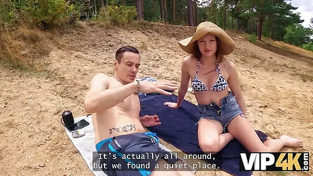 VIP4K  Deep throat by the lake with a hot stranger