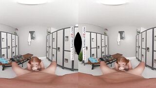 Redhead neighbor Madison Morgan gets confronted with your hard cock at the gym