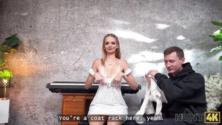 HUNT4K. Blonde hottie used her big natural boobs to get back on her BF